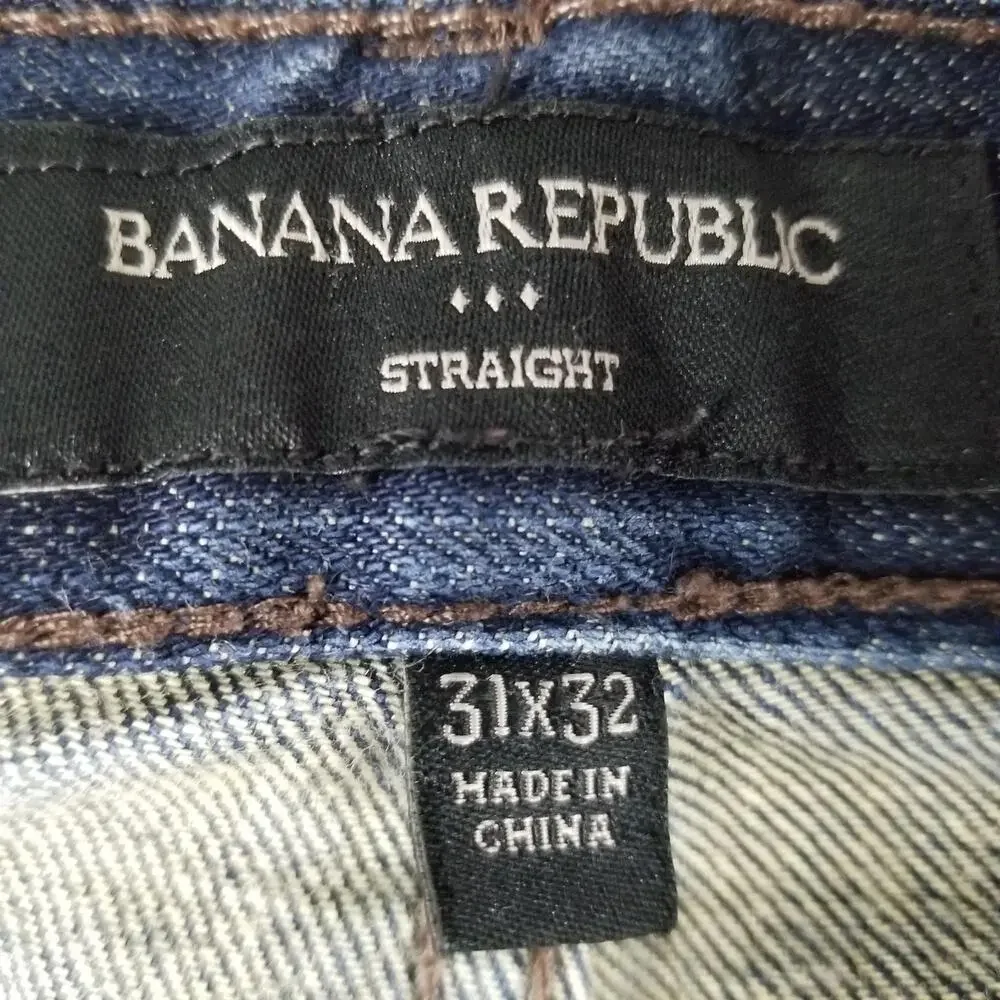 Banana Republic Jeans Mens 31x30 Blue Denim Straight Five Pocket Classic Casual‎